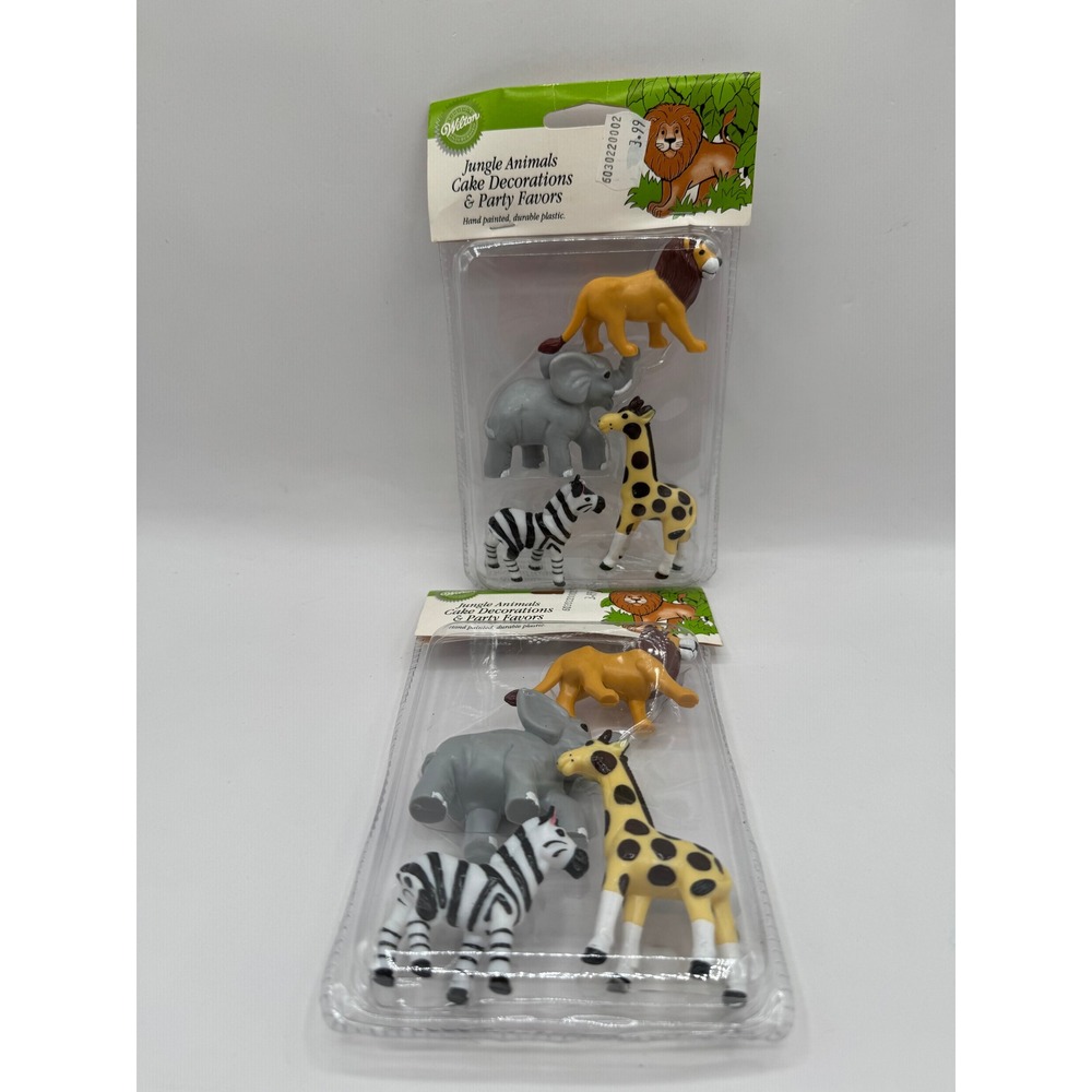 Wilton Jungle Animals Cake Toppers Decor Kids Lot of 2 Vintage 1998 Safari Zoo